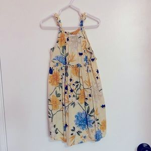 Toddler girl’s pale yellow floral sun dress